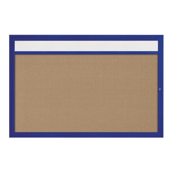 Slim Enclosed Corkboard, 36"x36", Black Alum Frame/Forbo